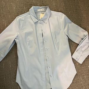 Mango Light Blue Women’s Button up Blouse